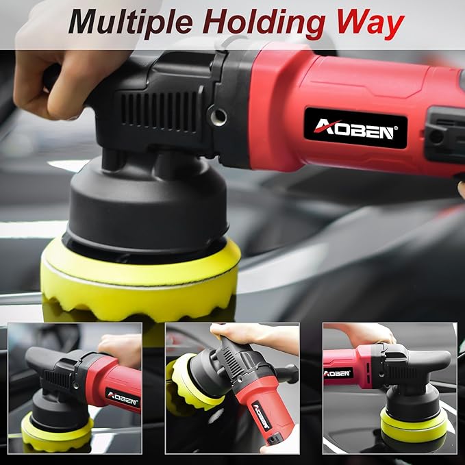 AOBEN Buffer Polisher, 5 inch DA Car Polisher, Long Orbit 16mm Random Buffer