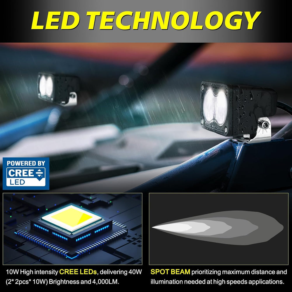 LED Pods 3 Inch 40W Spot CREE LED Off Road Driving Lights