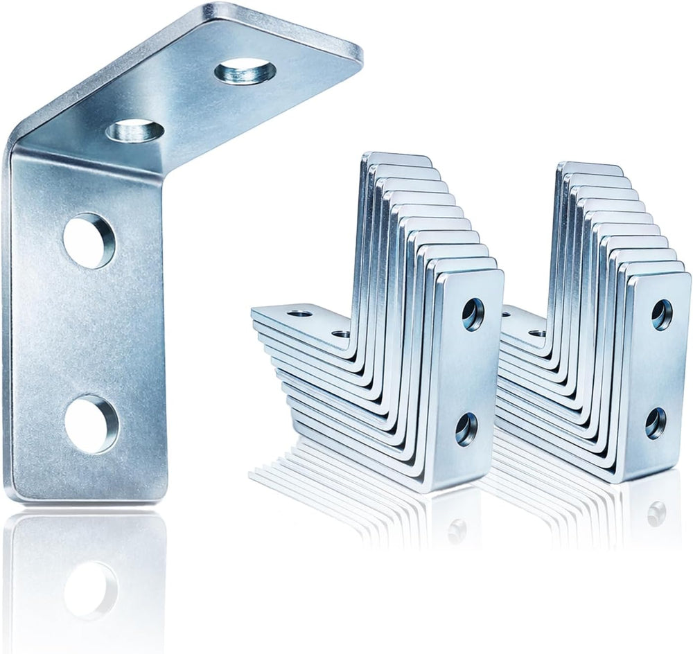 Heavy Duty 4-Hole L Angle Bracket for 1-5/8โ Strut Channel, 90 Degree Steel C...