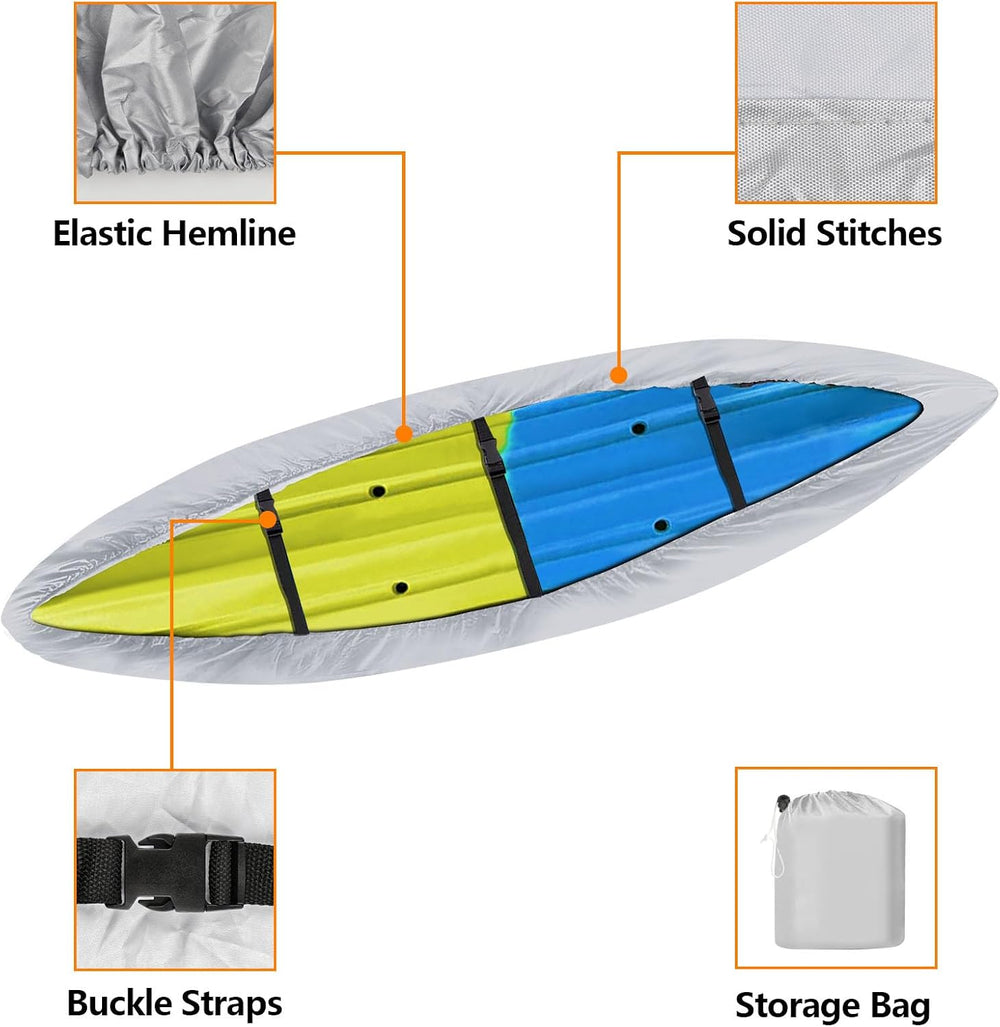 iCOVER Kayak Cover, Waterproof Kayak Covers for Outdoor Storage, Heavy Duty C...