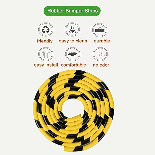 Heavy-Duty Corner Guards – 5M Self-Adhesive Yellow/Black NBR Rubber Wall