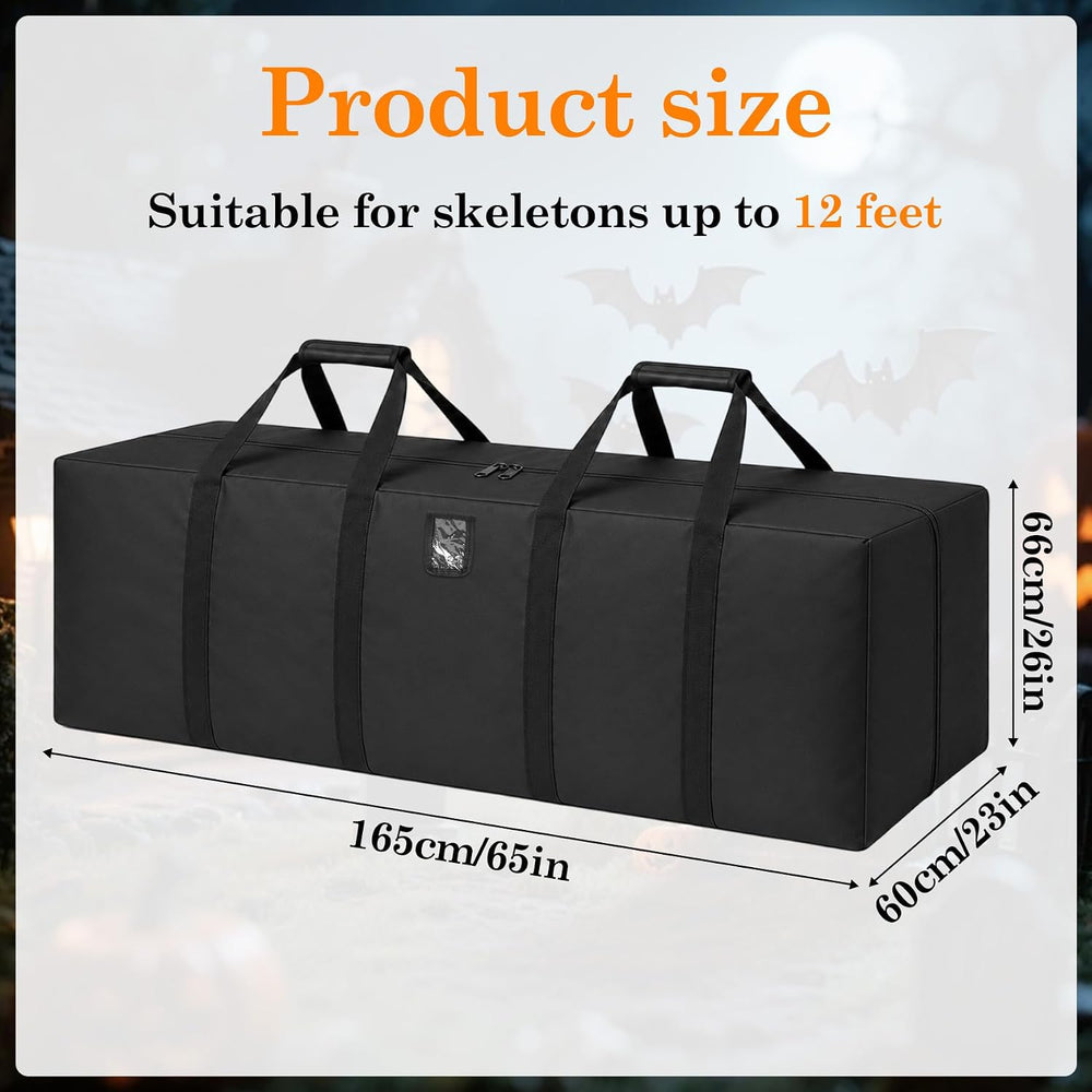 Klmnop 12ft Skeleton Storage Bag, Heavy Duty 600D Oxford Large Halloween Chri...