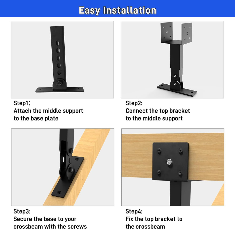 3Pcs Roof Riser Brackets Kit with 12.2"-16.2" Adjustable Height and...