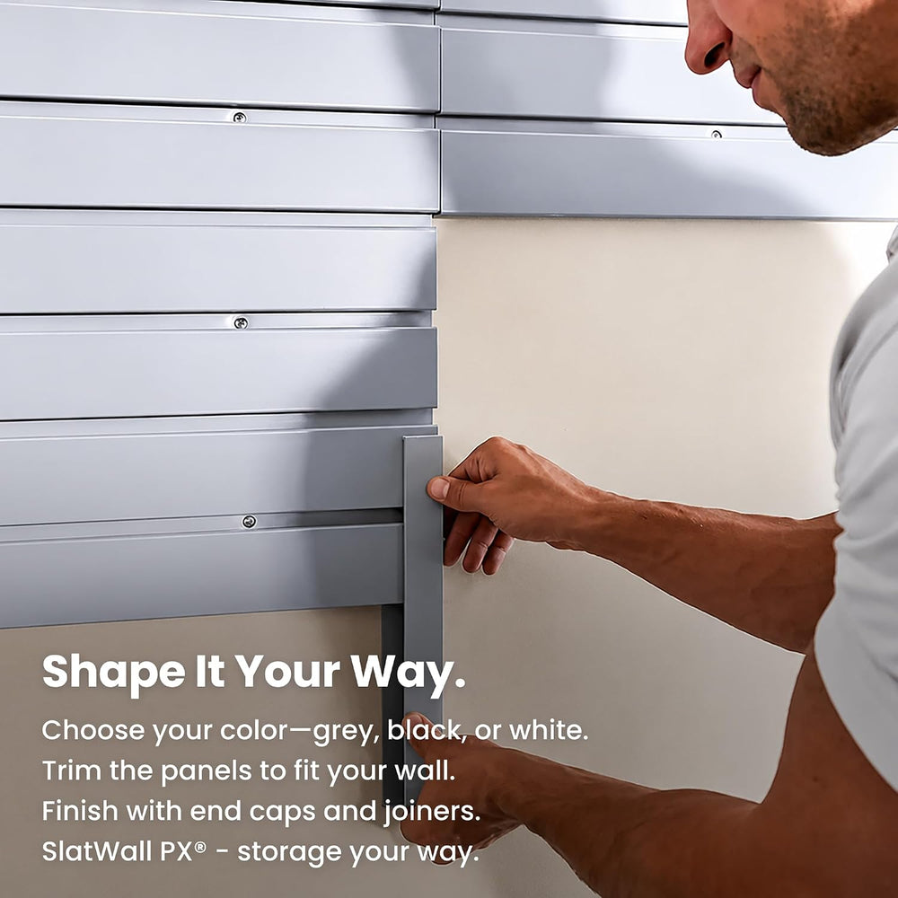 Heavy Duty 8'H x 4'W PVC Garage SlatWall Storage System (with Endcaps...