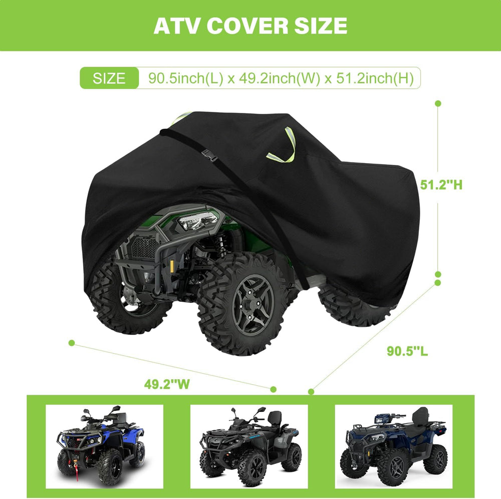 ATV Cover Waterproof Outdoor,Heavy Duty 420D Oxford Cloth,Buckle Straps | 4 W...