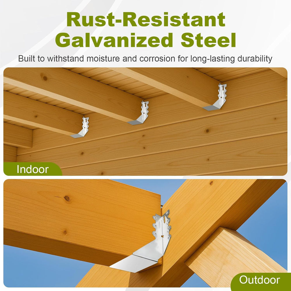 25 Pcs 2x8 Face Mount Joist Hangers, 20 Gauge Galvanized Joist Hangers for Wo...