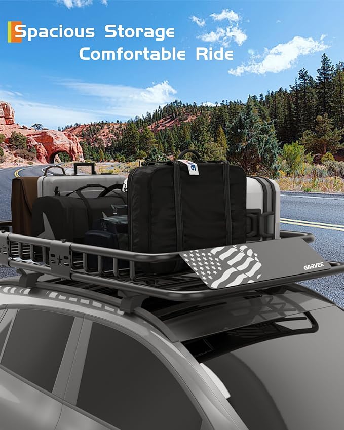 46" x 36" Universal Roof Rack Carrier Basket, 200 Lbs Capacity Car ...