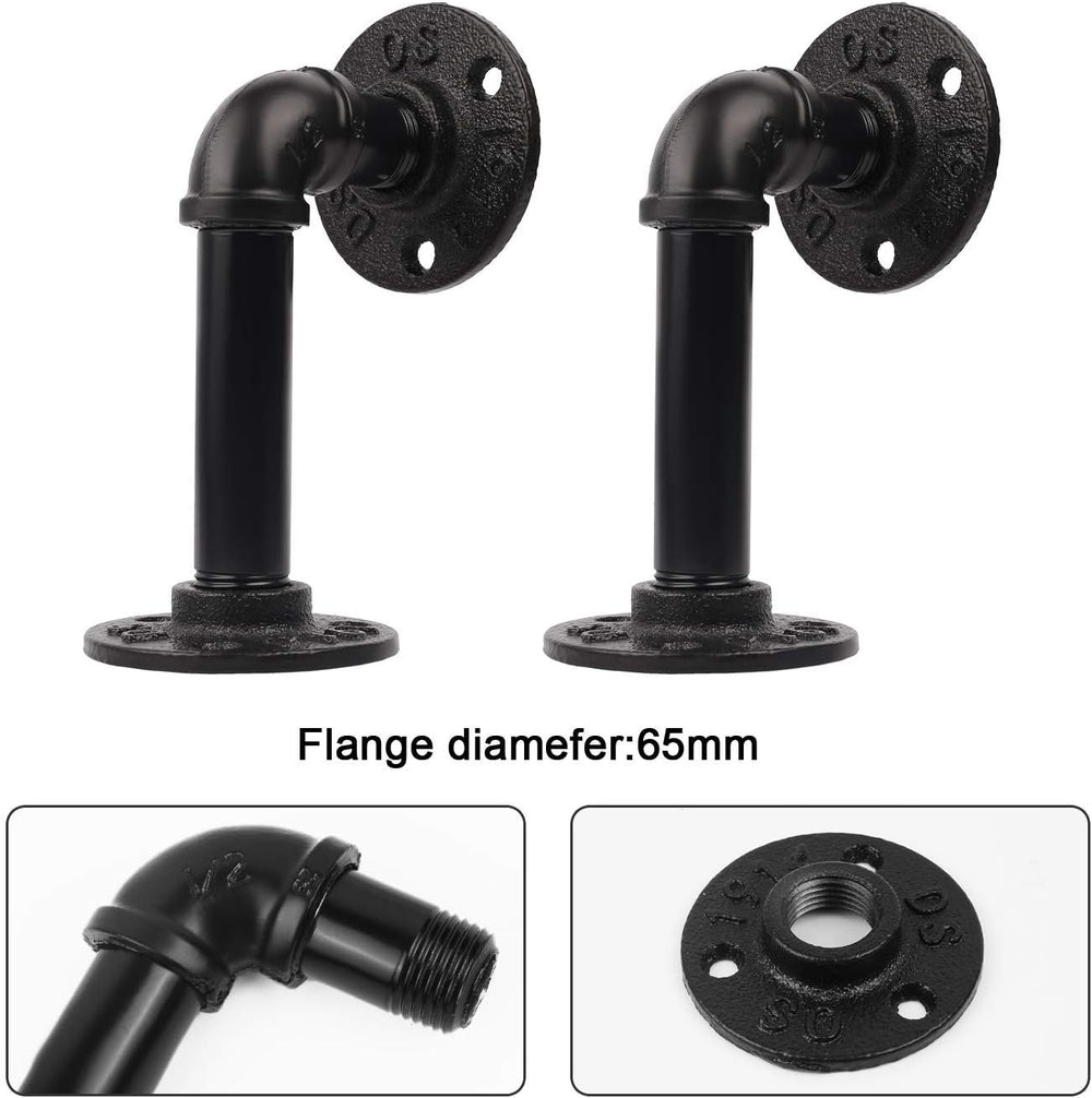 Pipe Shelf Brackets Set of 6 EQUASON Industrial Iron Shelf Brackets Pipe Shel...
