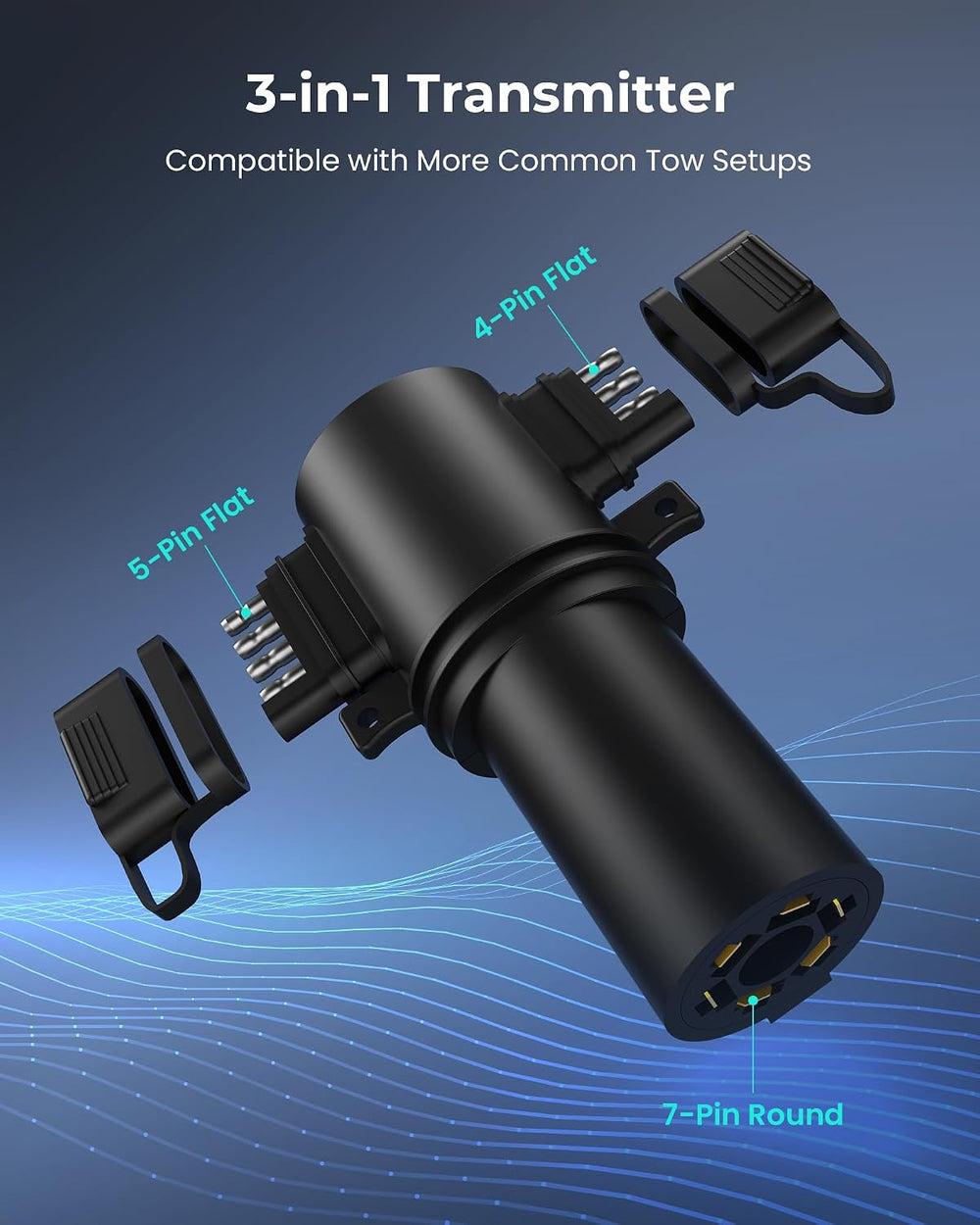 Wireless Trailer Lights, Adhesive Mount Rechargeable LED Tow Light Kit