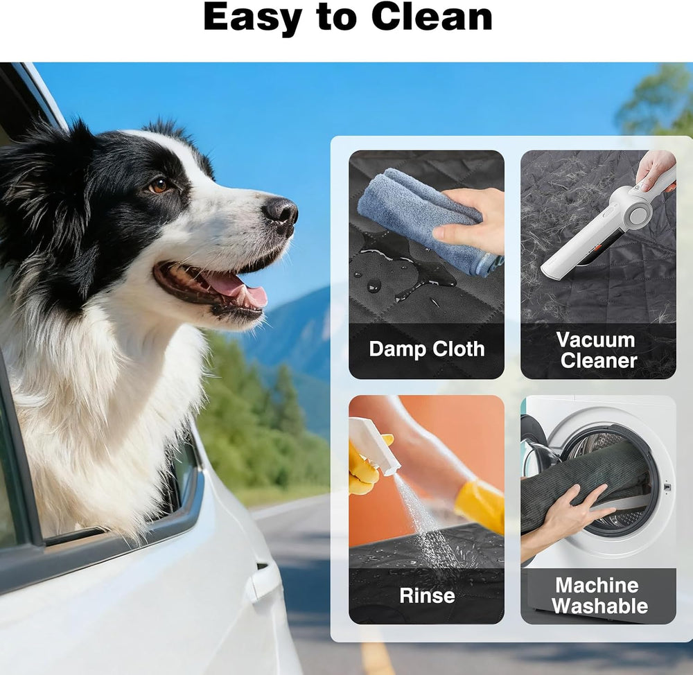 PetJoy Dog Car Seat Cover for Back Seat, Hammock‑Style Rear Bench Cover