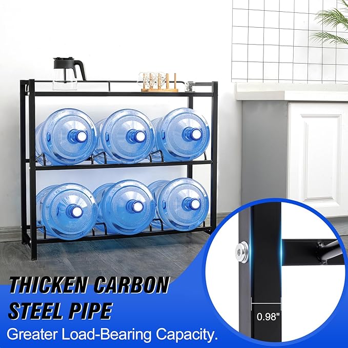 5 Gallon Water Bottle Holder 6-Tray 3/5 Gallon Water Jug Rack