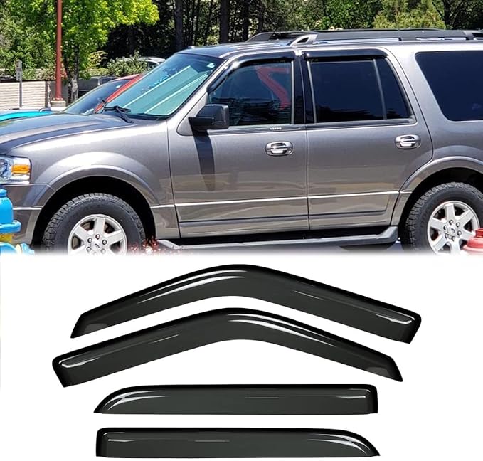 4pcs Original Shatterproof Outside Mount Style Sun Rain Guard Shields Side