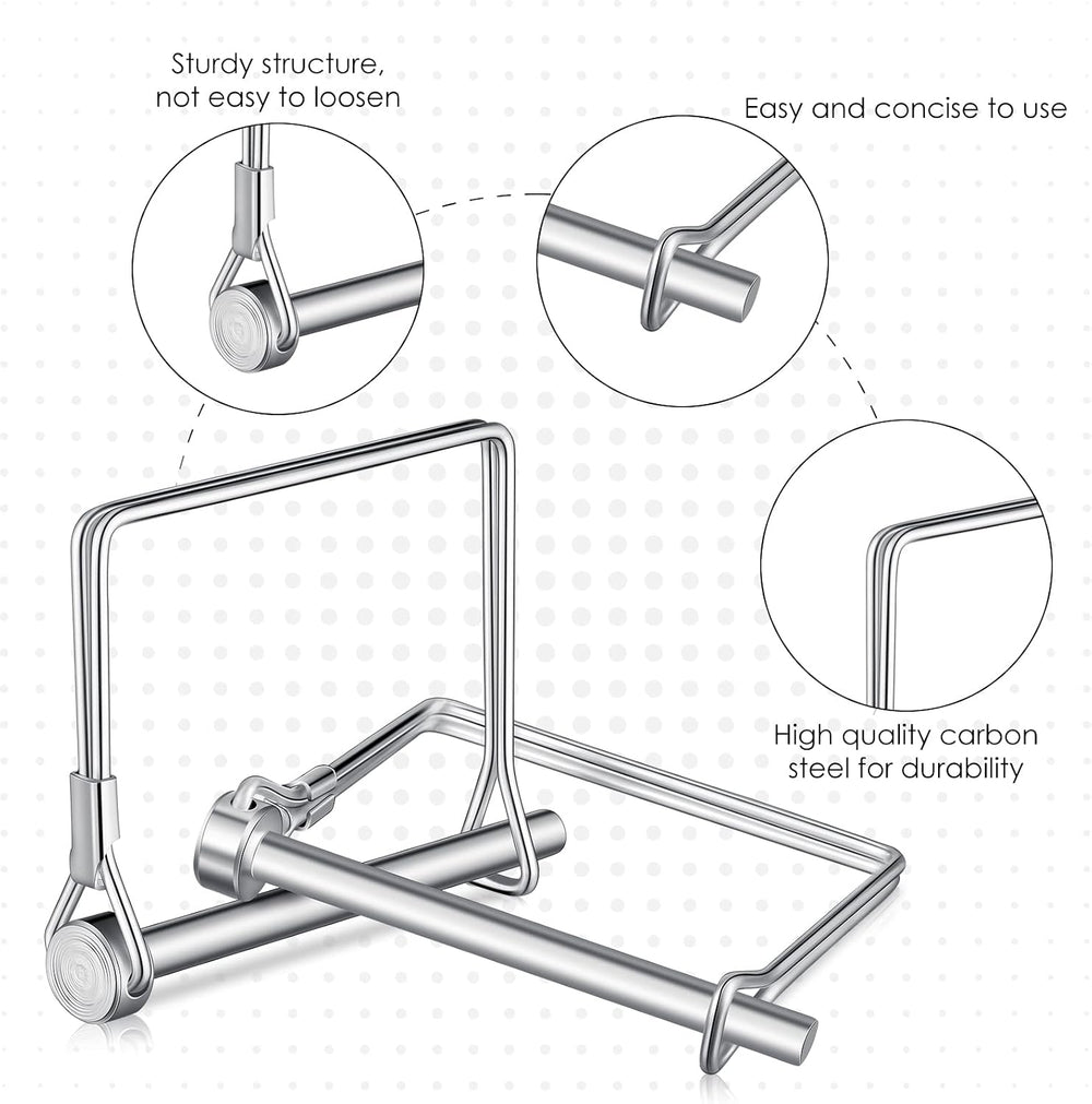 Pelopy 100 Pcs 1/4 Inch Diameter x 2-3/4 Inch Long Safety Locking Pin, Heavy ...