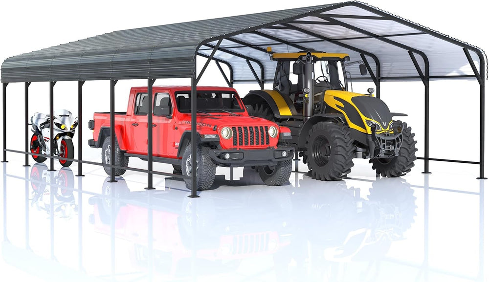 AirWire 20x30 FT Metal Carport Canopy with Reinforced Base