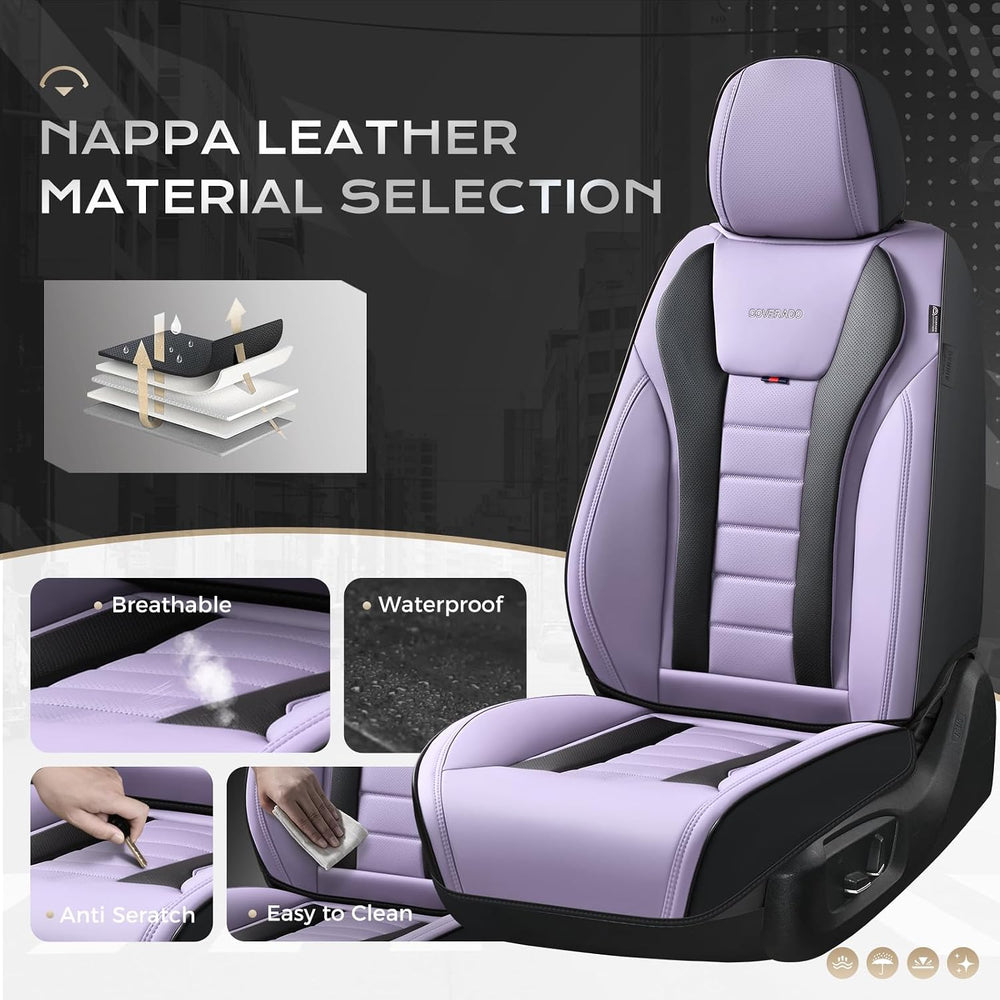 Coverado Car Seat Covers Full Set, Seat Covers for Cars, Front Seat Covers an...