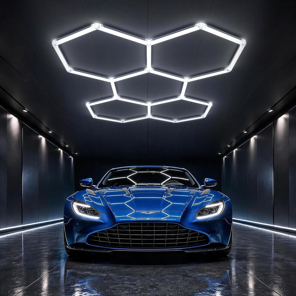 HYPERLITE Gen II Hexagon Garage Lights: 168W 16800LM 5 Grids Hexagon Led Ligh...