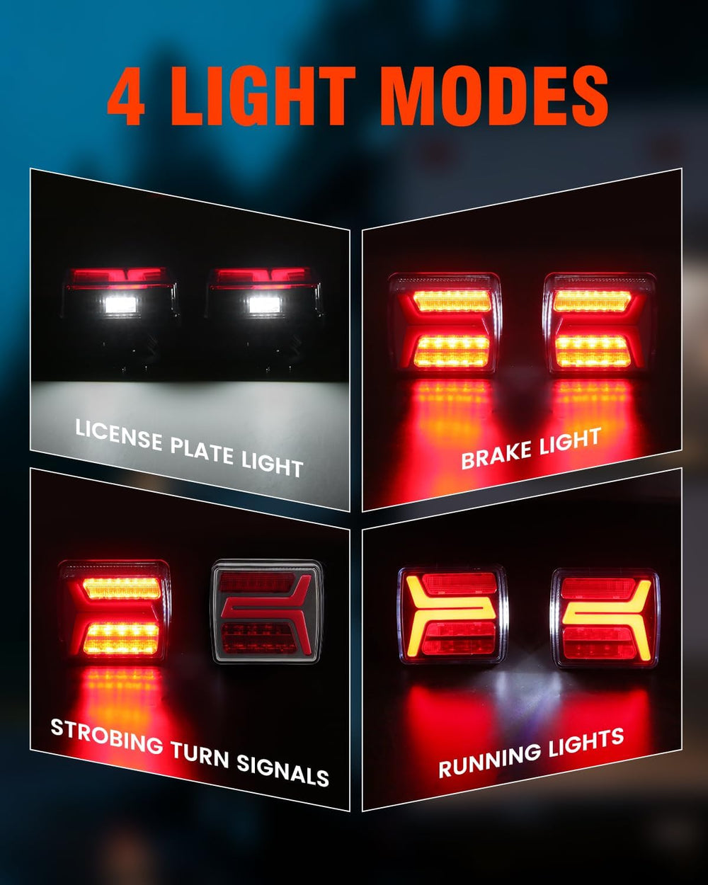 SUPAREE Wireless Trailer Lights Magnetic Rechargeable LED Towing Light Kit