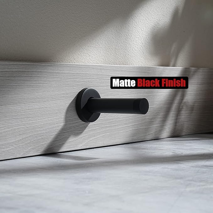 JQK Door Stopper Black, 304 Stainless Steel Thicken 1mm Sound Dampening Door ...
