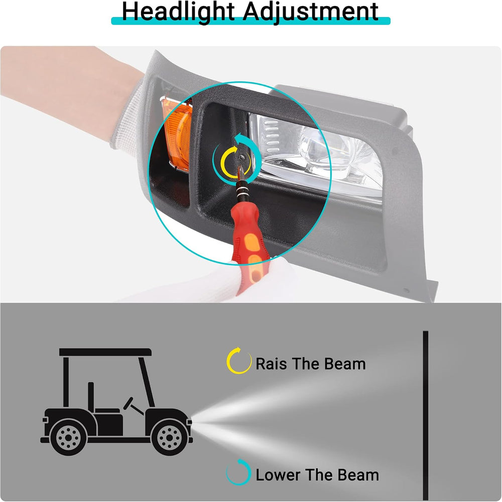 10L0L Golf Cart Light Kit for Yamaha G14 G16 G19 G22 with RGB, Street Legal