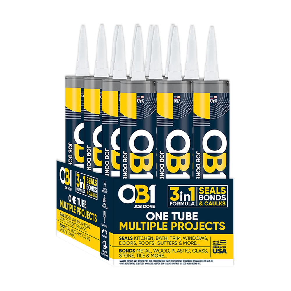 OB1 Universal Caulk Sealant & Adhesive White 10.1oz - 1 Case of 12