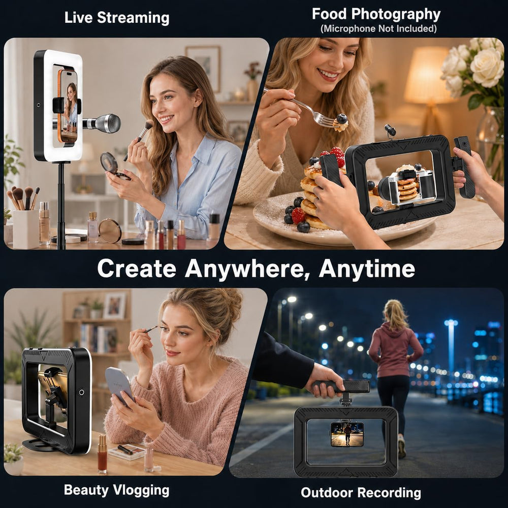 Cell Phone Light for Video Recording – Handheld Creator Kit with Tripod