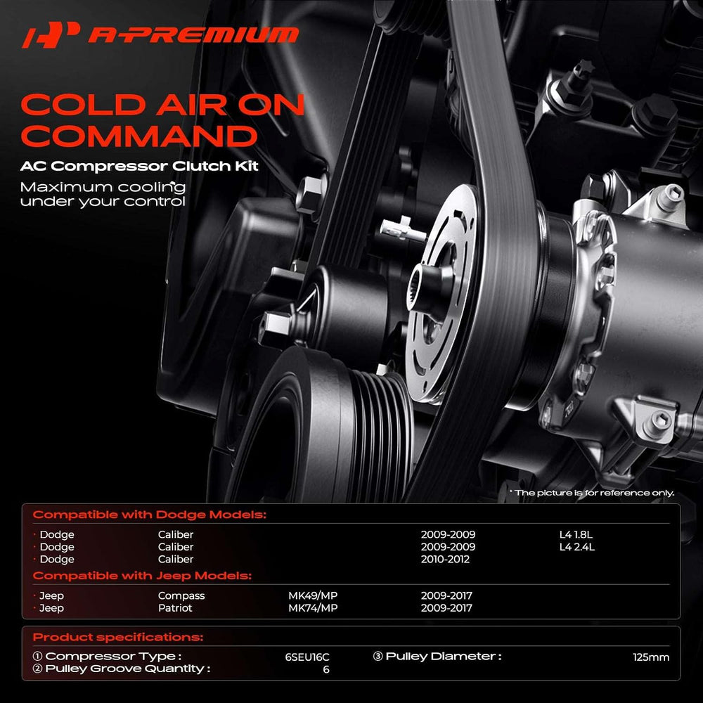 A-Premium Air Conditioner AC Compressor Clutch Pulley With Bearing
