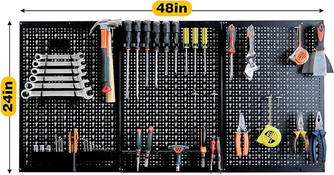 Ultrawall Peg Board Wall Organizer 4 ft. Metal Pegboard Garage Wall Pegboard