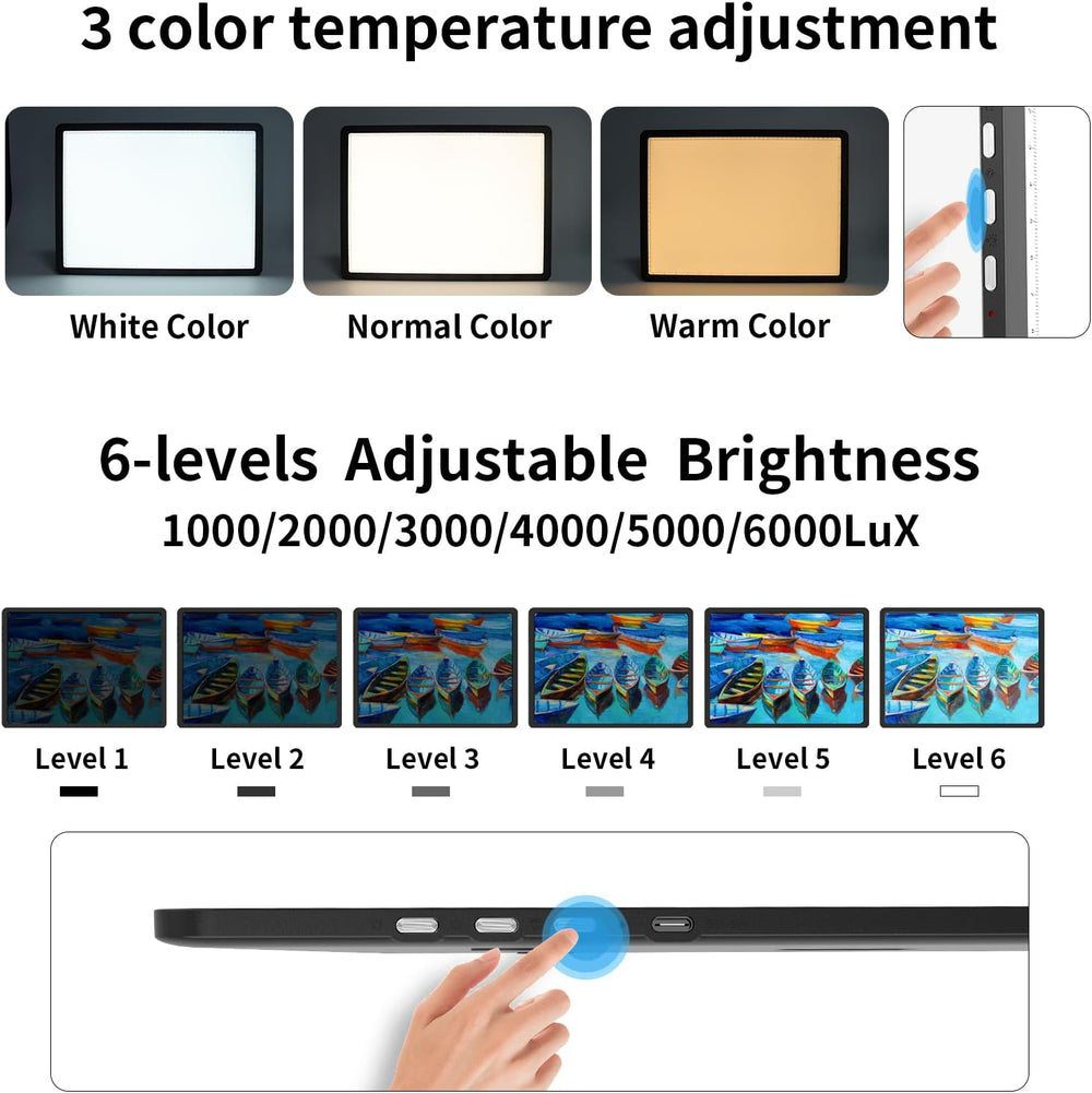 TOHETO A3 Light Board with Bag for Diamond Painting, Super Bright Magnetic Li...