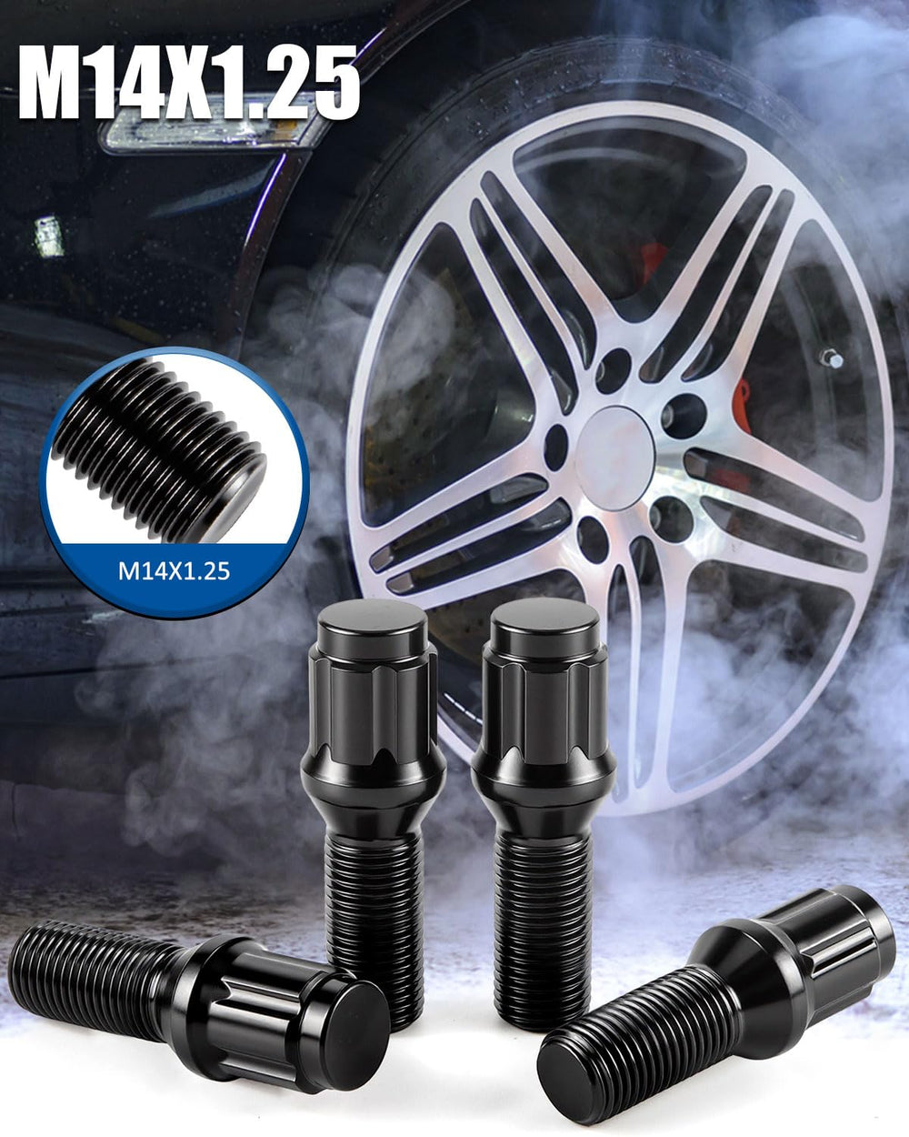 GAsupply M14x1.25 Lug Bolts 28mm Shank fits for BMW i3, i4, i5, i7, i8, ix, M...