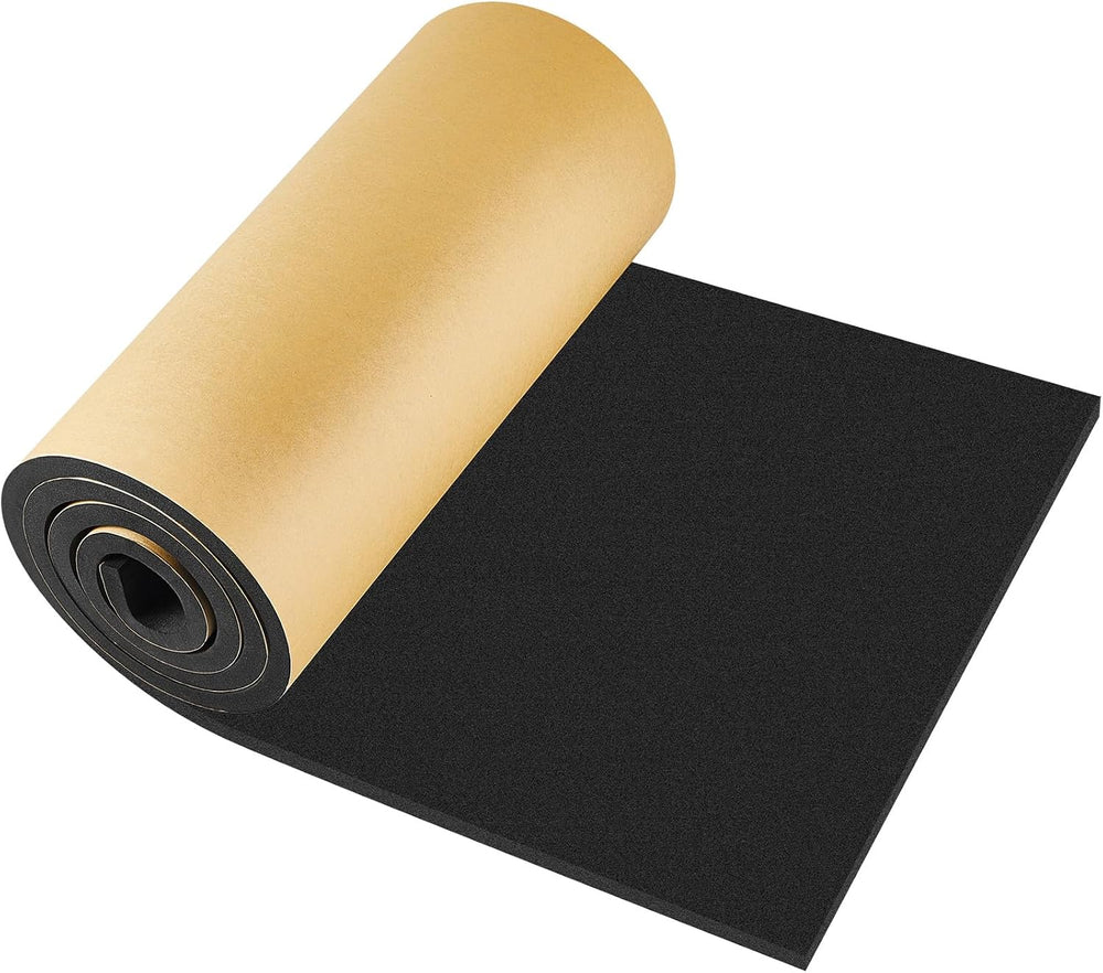1 Pc 78 x 16 x 1/2 Inch Closed Cell Rubber Foam, Marine Foam Roll, Black