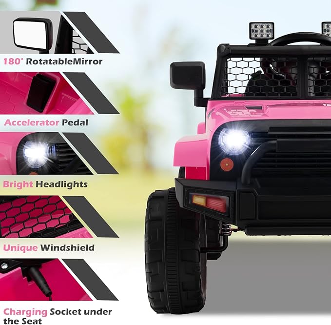 Costzon Ride on Car, 12V Battery Powered Truck Vehicle