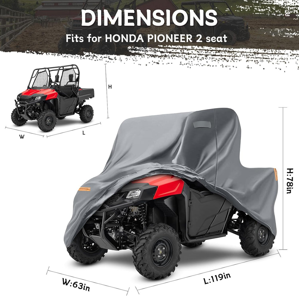 Waterproof UTV Cover Compatible with Honda Pioneer 2 Seaters, 6 Layers All We...