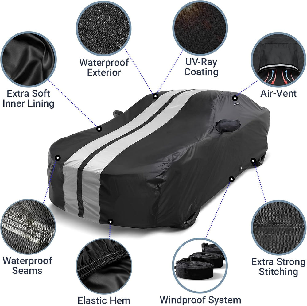 iCarCover Car Cover Waterproof All Weather for 1990-1994 Chevy Lumina Coupe