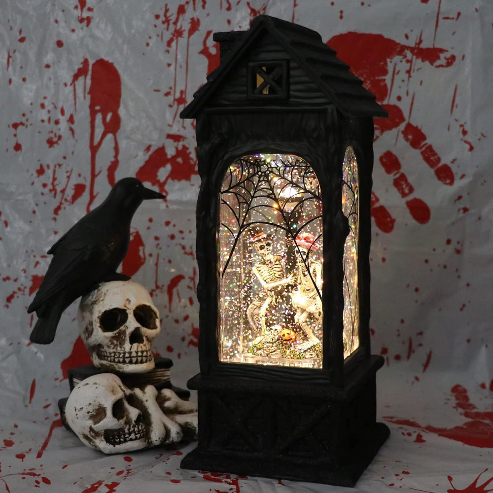 Halloween Snow Globe Lantern Ghost Projection Skeleton Figurine