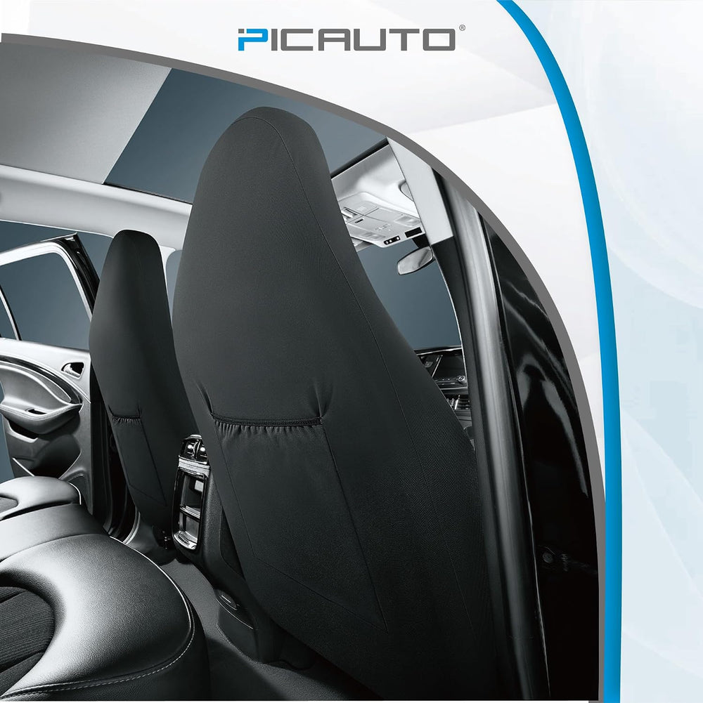 PIC AUTO Leather Car Seat Covers, Sports Carbon Fiber & Mesh Design, High...