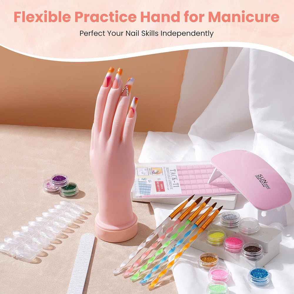 Nail Kit for Beginners with Everything, Practice Hand & Storage Gift Bag