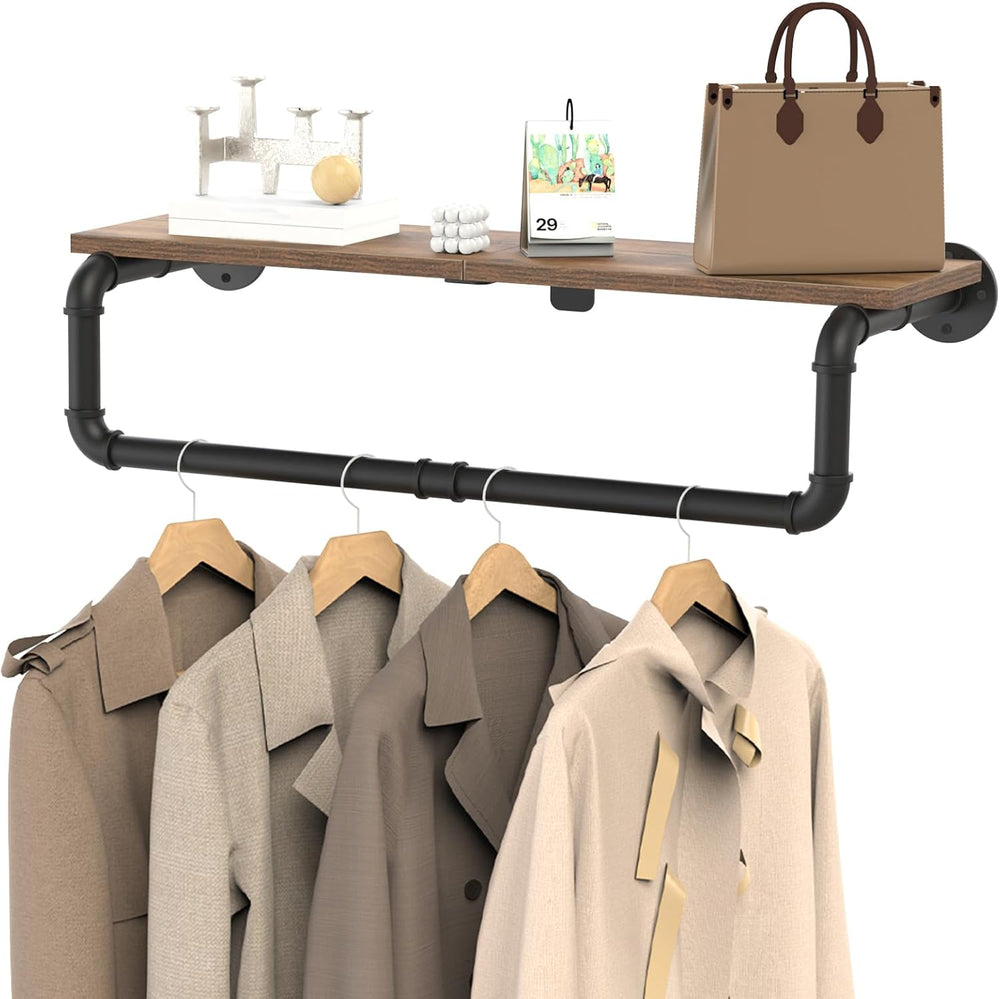 Industrial Pipe Clothes Rack,Hanging Rod,37.6×10.2×5.9 Inch