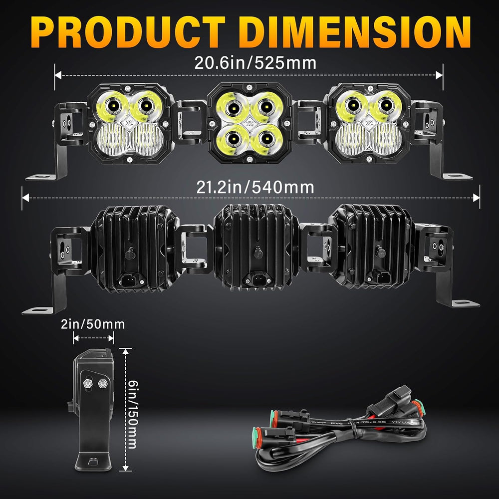Willpower 20 inch 90W Straight Curved Adjustable & Linkable LED Light Bar...