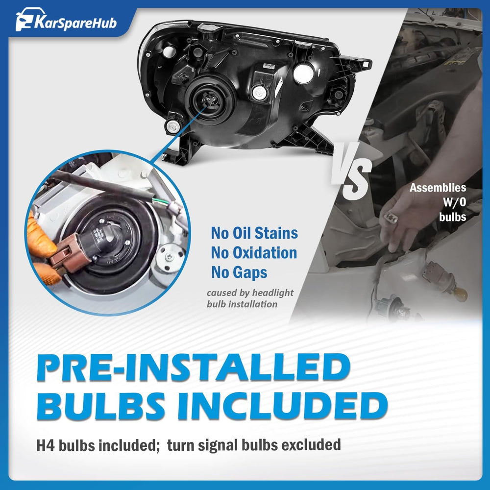Headlights Assembly for 2012-2015 Toyota Tacoma Headlamp Replacement Chrome H...