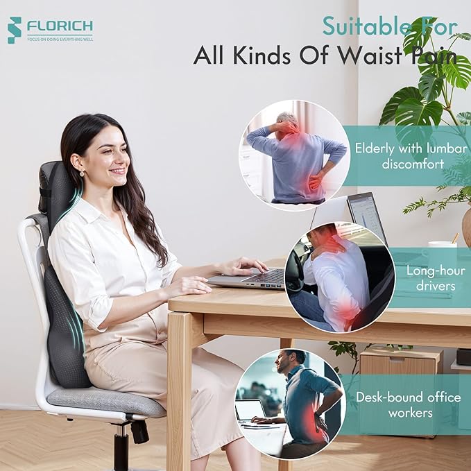 FLORICH Car Lumbar Support Pillow and Neck Headrest Pillow