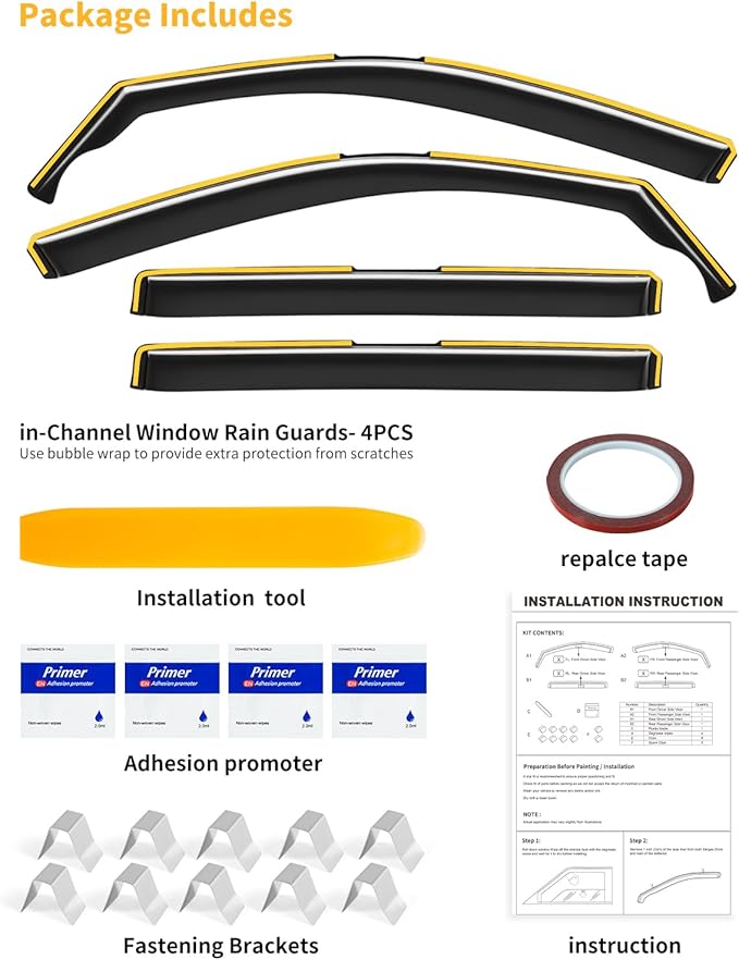 in-Channel Window Rain Guards Fit