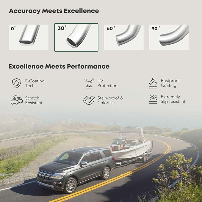 YHTAUTO 5 Inch Running Boards Side Steps Fit 2007-2019 Chevy Silverado & GMC