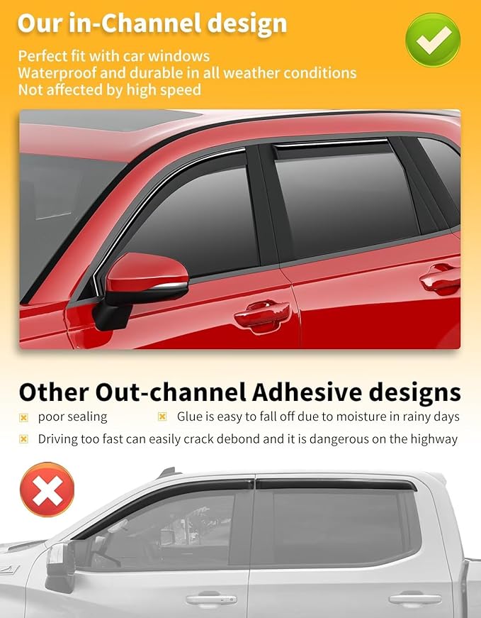 in-Channel Window Rain Guards Fit
