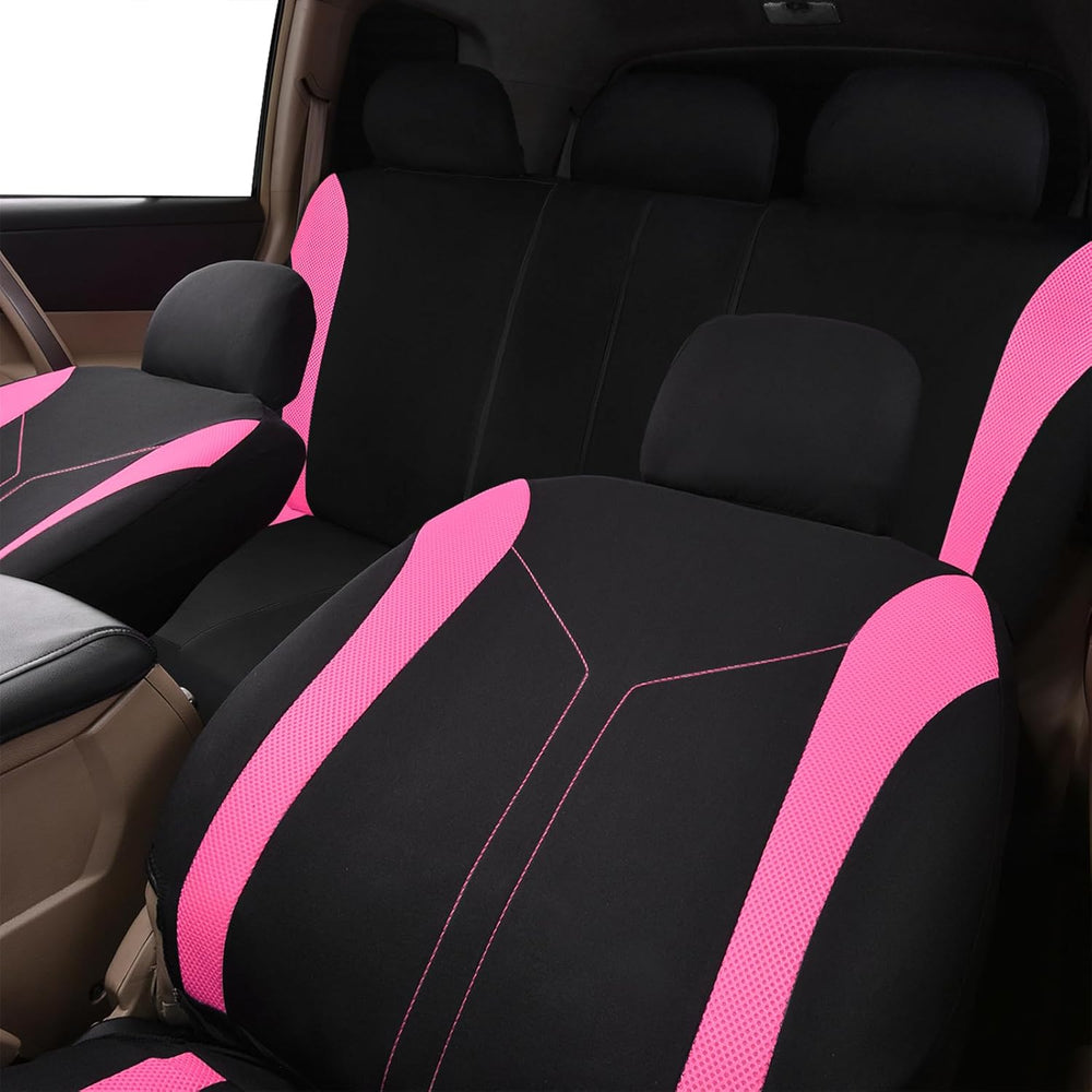 Flying Banner Car Seat Covers Full Set Front Seats and Rear Bench Mesh Fabric...