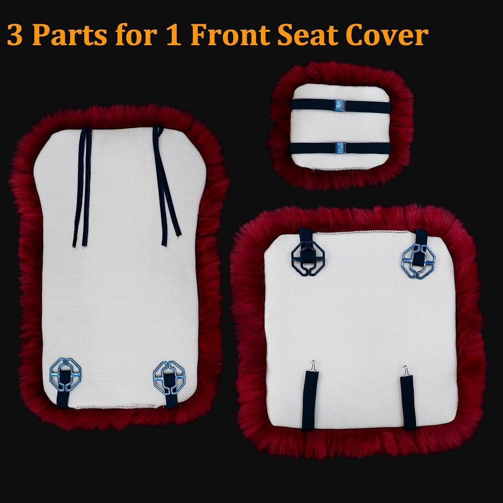 Fluffy Sheepskin Car Seat Cover for Soft Auto Fur Pet Cushion Pad