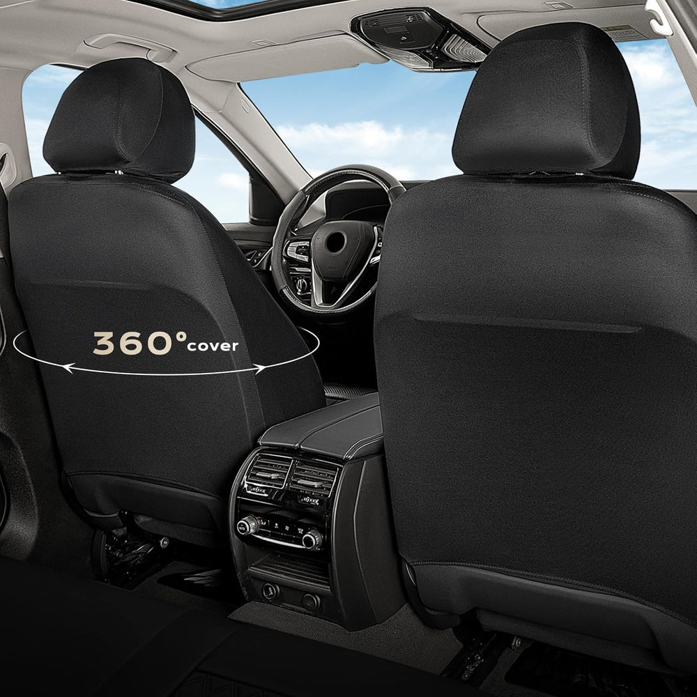 Coverado Seat Covers Full Set, Luxury Leather Car Seat Cover with Carbon Fibe...
