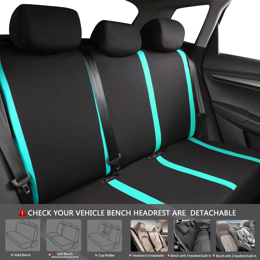 CAR-GRAND Car Seat Cover Full Set, Breathable Elastic Cloth Universal Fit Spo...