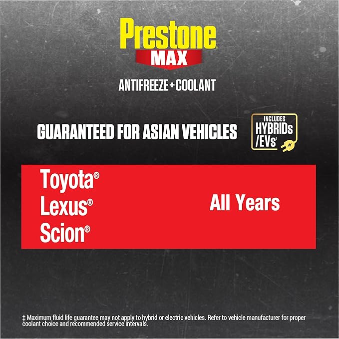 Prestone AF6210 MAX Asian Vehicles Anti-Freeze and Coolant, 1 Gallon (Pack of 6)