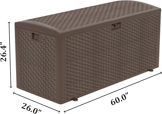 180 Pro Gallon Waterproof Outdoor Storage Bin Resin Deck Box