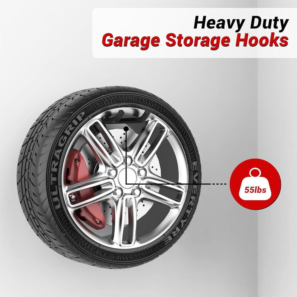 Garage Storage Hooks, Heavy Duty Steel Tool Organizer